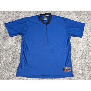 Fox Racing‎ Jersey Mens Large Blue Quarter Zip Short Sleeve Back Pocket Moto